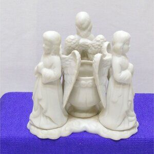Vintage Porcelain Angel Trio Figurine  Handcrafted Collectible Decor  4.5" Tall